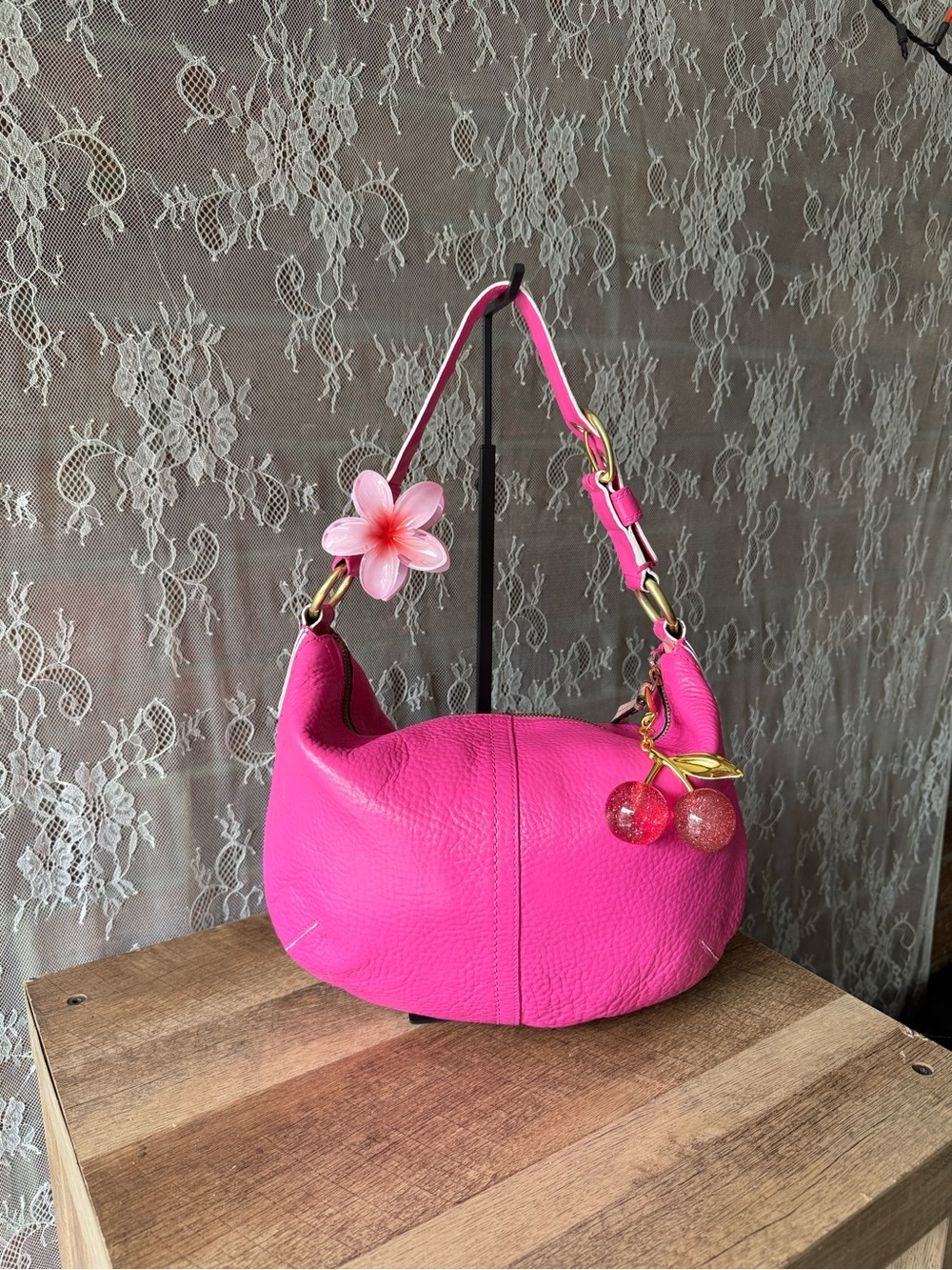 Pink & white Coach leather ergo hobo soho shoulder bag Y2K upcycled vintage